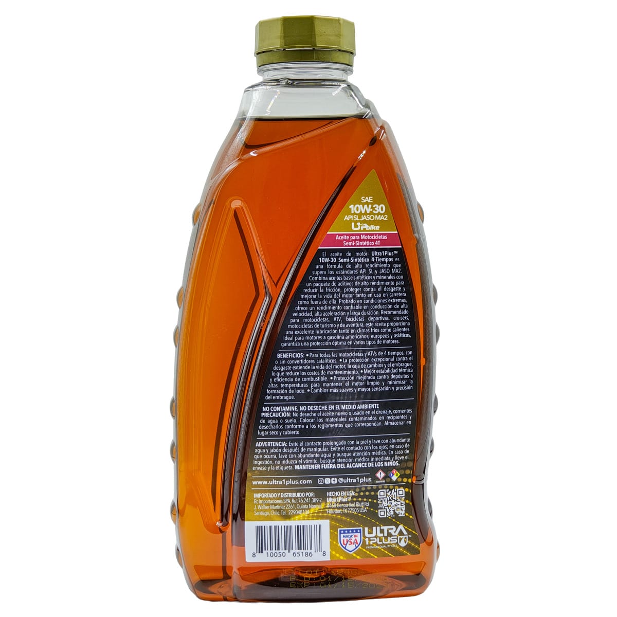 Aceite de Moto 4T 10W-30 Semi-Sintético API SL JASO MA2